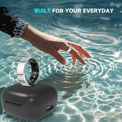 Smart Fitness Ring with Charging Compartment - Tracks Steps, Distance, Calories, Sleep; Compatible with iPhone & Android, Remote Photo Control, Water Resistant, Stylish and Comfortable