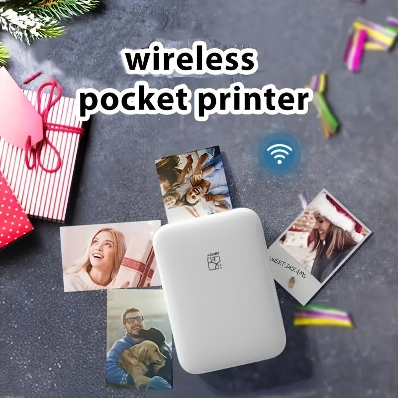 HPRT Wireless Portable Mini Color Printer - Free 5 Sheets of ZINK Paper, High Definition Color Reproduction, Direct Mobile Printing for iOS/Android Devices