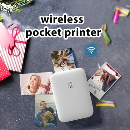 HPRT Wireless Portable Mini Color Printer - Free 5 Sheets of ZINK Paper, High Definition Color Reproduction, Direct Mobile Printing for iOS/Android Devices
