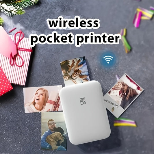 HPRT Wireless Portable Mini Color Printer - Free 5 Sheets of ZINK Paper, High Definition Color Reproduction, Direct Mobile Printing for iOS/Android Devices