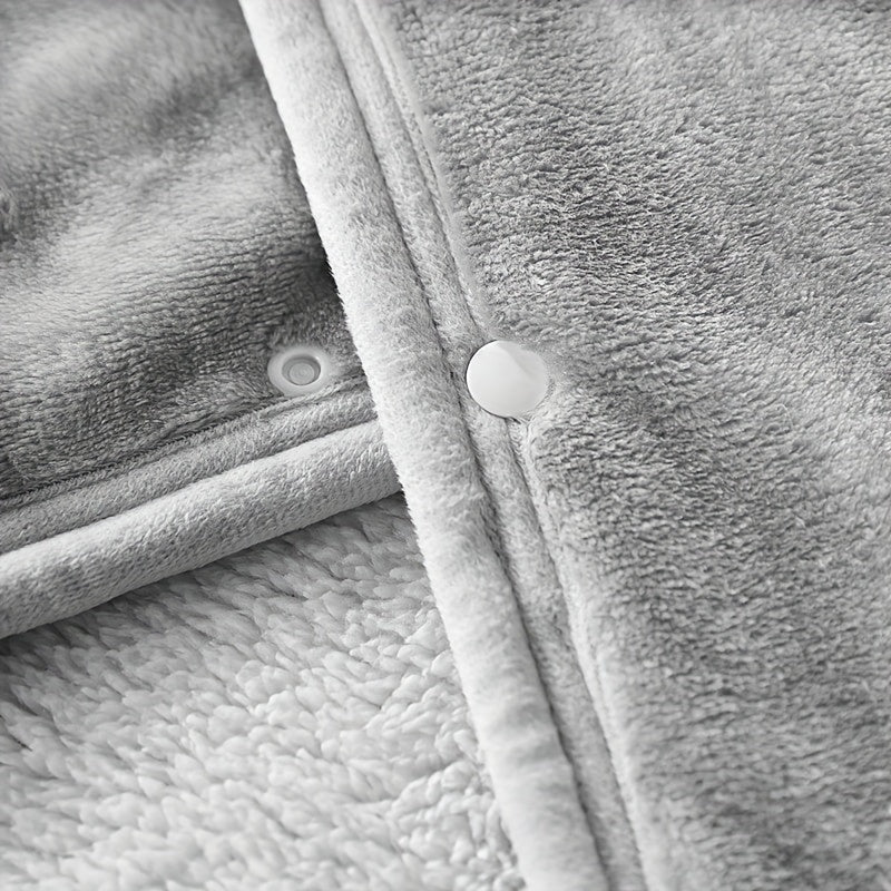 Wearable Blanket – Double Flannel Sherpa Shawl for Nap and Office Use, Multi-Functional Cover for Waist and Legs