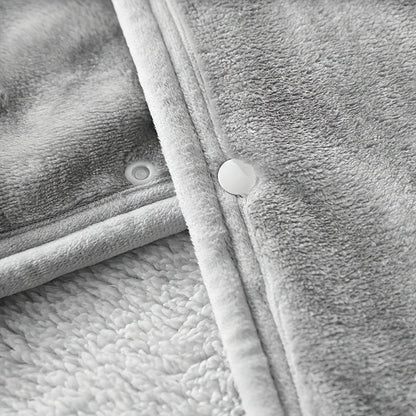 Wearable Blanket – Double Flannel Sherpa Shawl for Nap and Office Use, Multi-Functional Cover for Waist and Legs