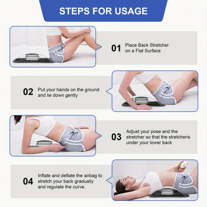 AISZG Back Stretcher and Massager for Pain Relief - Lumbar Traction Device for Sciatica and Fibromyalgia Support - No Battery, Flexibility Enhancer