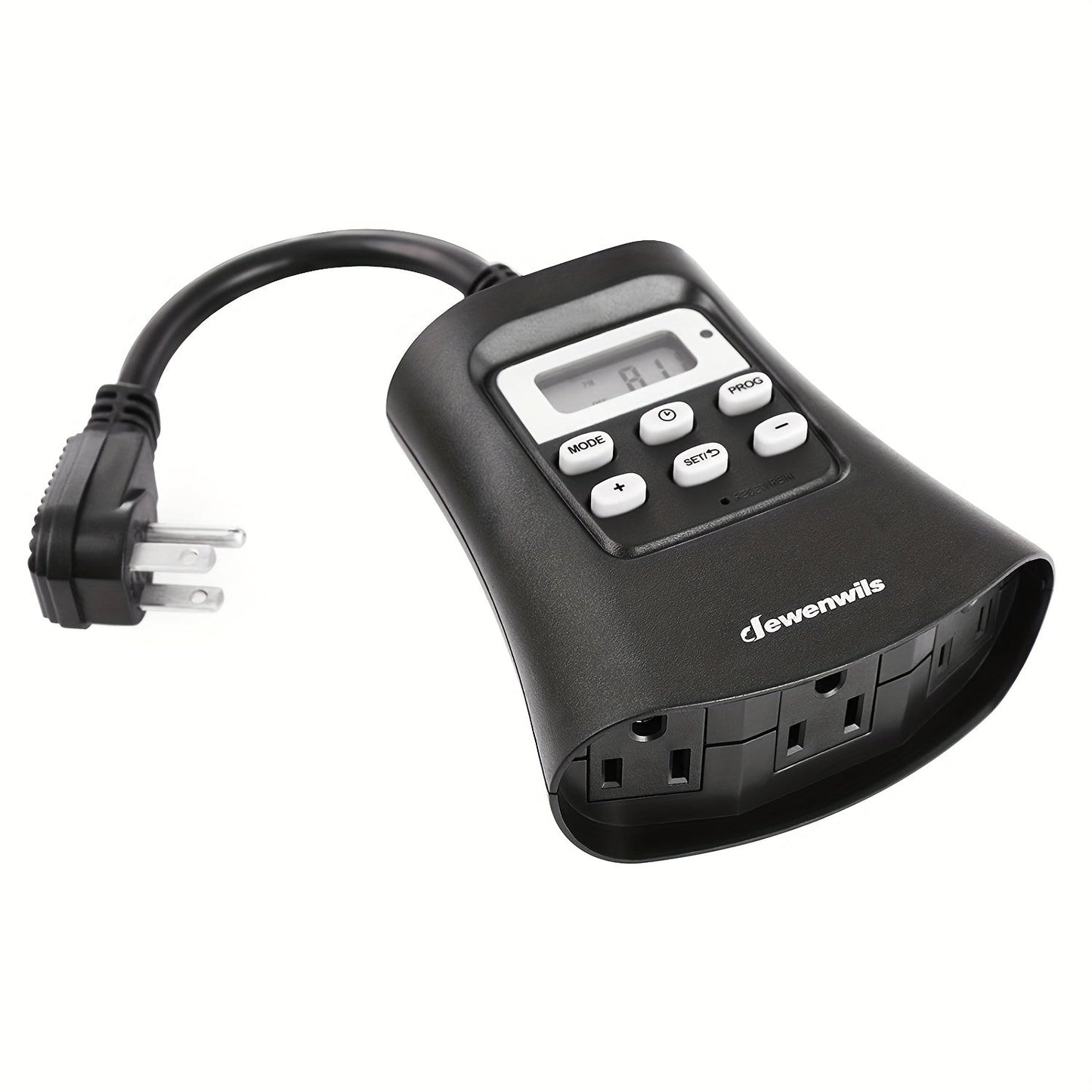 7 Day Programmable Outdoor Digital Light Timer Plug - Weather-Resistant with 3 Grounded Outlets, Energy-Efficient for Patio, Garden, and Seasonal Lighting