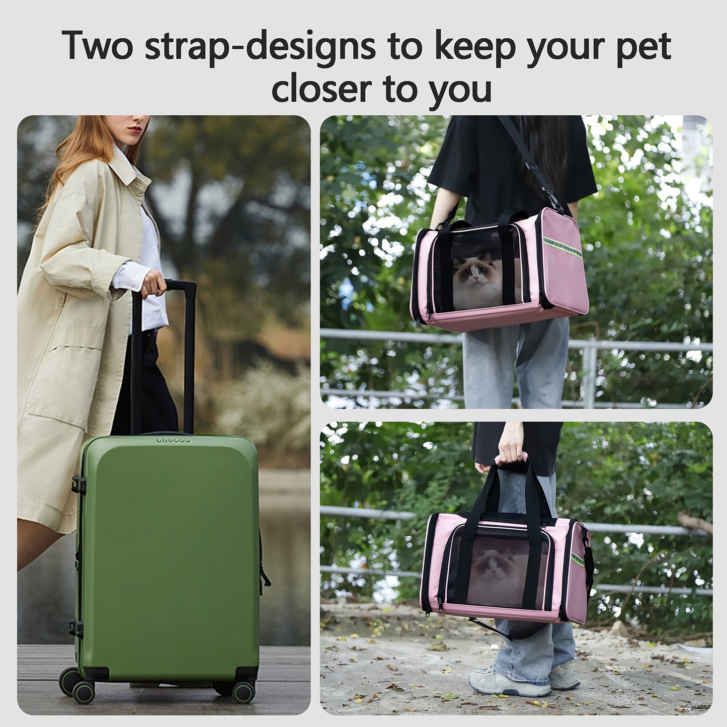 Under 15lb Collapsible Pet Carrier - Airline / TSA Approved, Soft Sided, Ventilated, Easy to Clean, Portable for Small Dogs, Kittens, and Cats - Ideal for Road Trips, Flights, and Outdoor Adventures