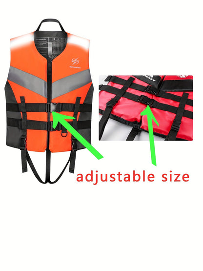 HISEA Adjustable Safety Life Jacket - Outdoor Drifting, Swimming, Snorkeling Suit for Kayaking, Boating, Fishing, Water Ski, and Rafting - Water Sports Life Vest