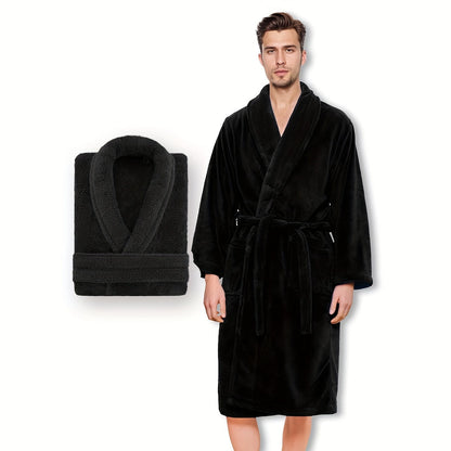 Ultra-Soft Fleece Bathrobe for Men and Women - Cozy, Warm, Machine Washable - Perfect for Bathroom or Bedroom
