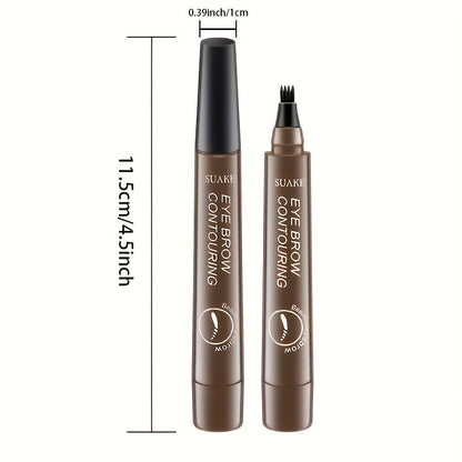 Waterproof Eyebrow Pen - Microblading Pencil with 4 Split Heads, Natural-Looking Brows Makeup, Available in 5 Colors