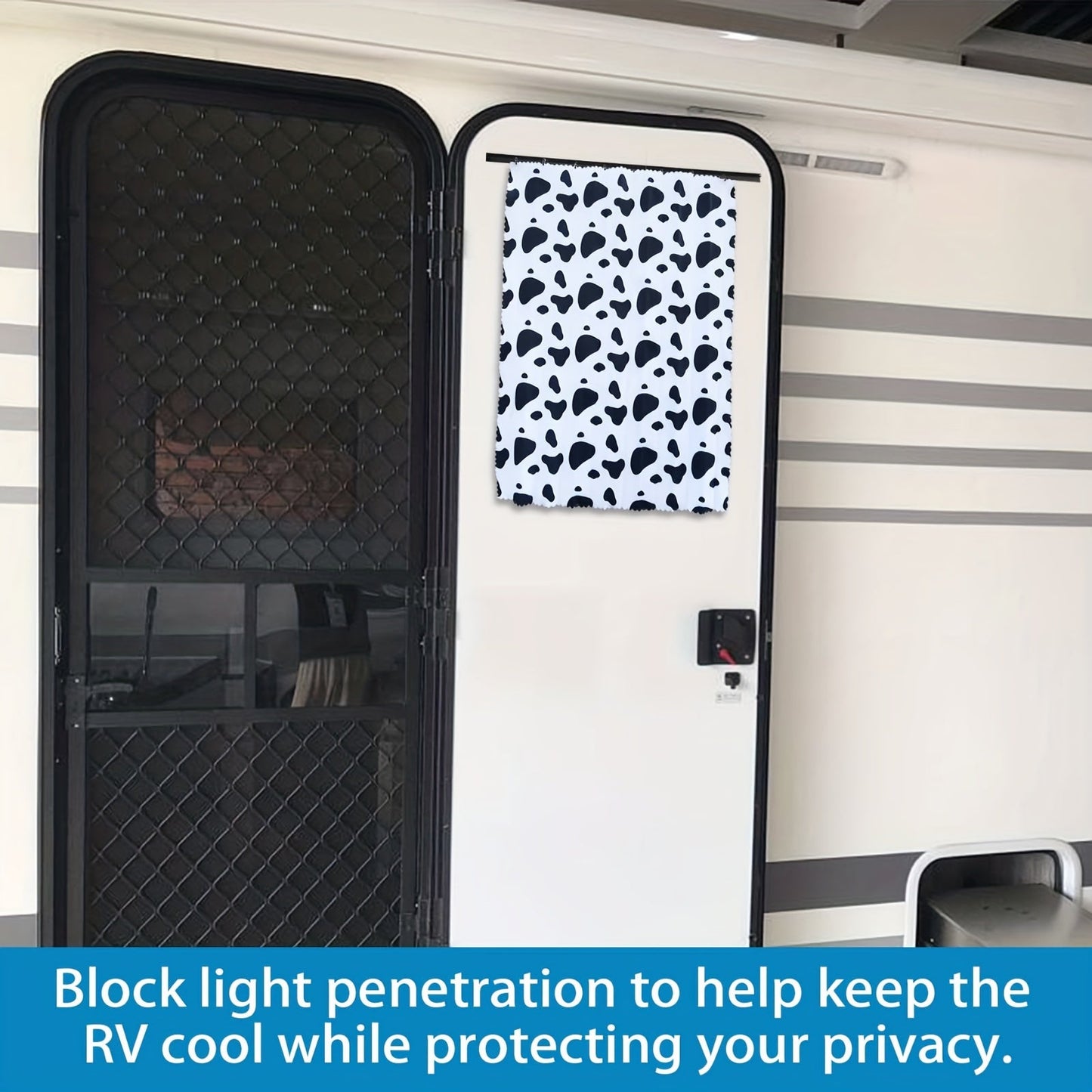 RV Door Window Shade - Durable Sun Protection and Privacy Screen - Easy Install Cover for Campers, Motorhomes, and Travel Trailers
