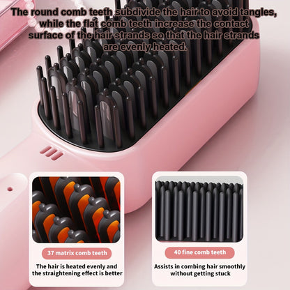 Mini Hair Straightening Comb - 4 Temperature Settings, Quick Heat Ceramic Heating, Anti-Hot Design, Automatic Power Off, LED Display - Professional, Portable for Home and Travel, Ideal Gift for Women