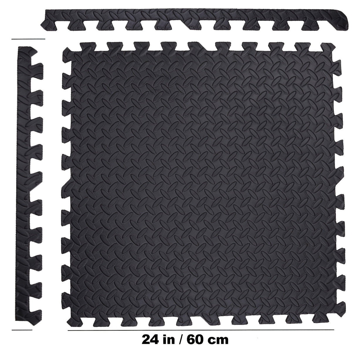 24 Tiles, 96 SQFT 1/2" Extra Thick Floor Exercise Mat – Interlocking Puzzle Mat for Home Gym, Gymnastics, and Protective Flooring (24"x24"x1/2" Each)