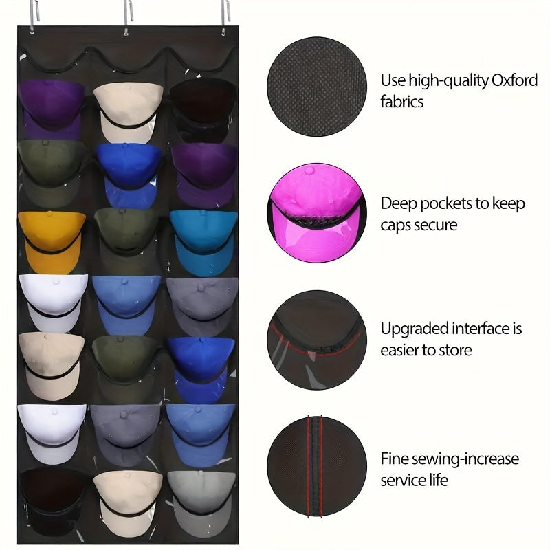 Wall-Mounted Hat Storage Bag – Hanging Multi-Pocket Organizer for Back Door & Household Use