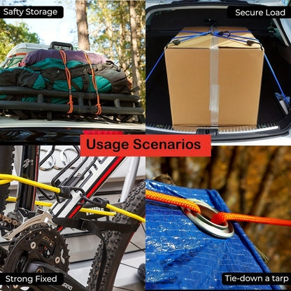 32-Piece Bungee Cord Assortment – 10" to 40" Bungee Cords, Canopy Tarp Ties & Clips for Secure Outdoor Use