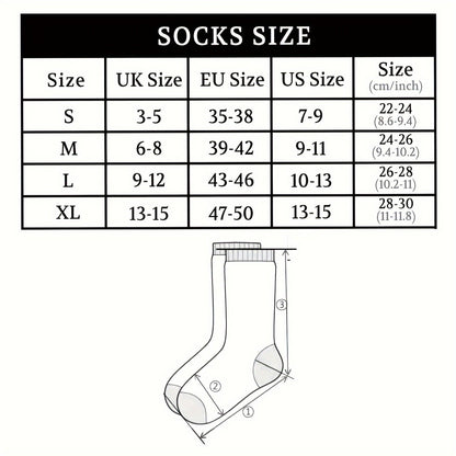6 Pairs Unisex Diabetic Crew Socks – Cushioned Sole, Seamless Toe, Non-Binding Top, Breathable Knit Fabric Blend of Polyester, Nylon, and Spandex