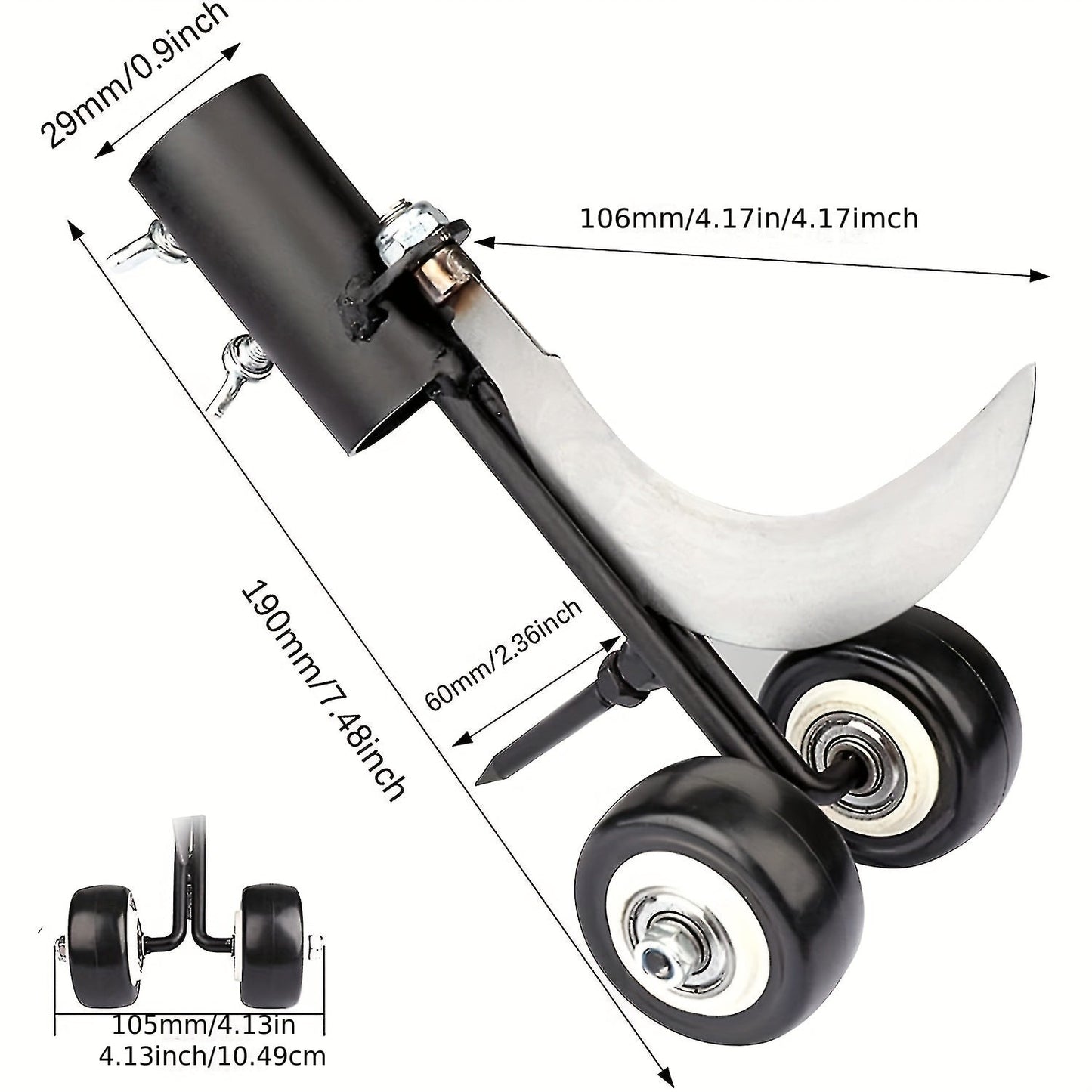 Stand-Up Manual Weeding Tool – Weed Puller with Wheels, Roller Crack Weeder for Garden, Lawn, Sidewalk & Driveways
