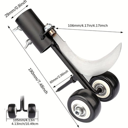 Stand-Up Manual Weeding Tool – Weed Puller with Wheels, Roller Crack Weeder for Garden, Lawn, Sidewalk & Driveways