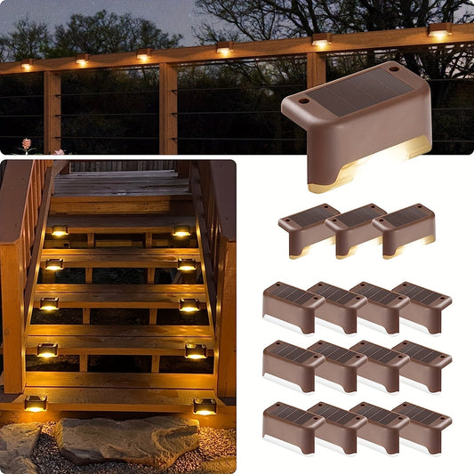 16 Pack Solar Outdoor Garden Lights - Household Garden, Stairs, Deck, Aisle Wall and Rail Decorative Lights