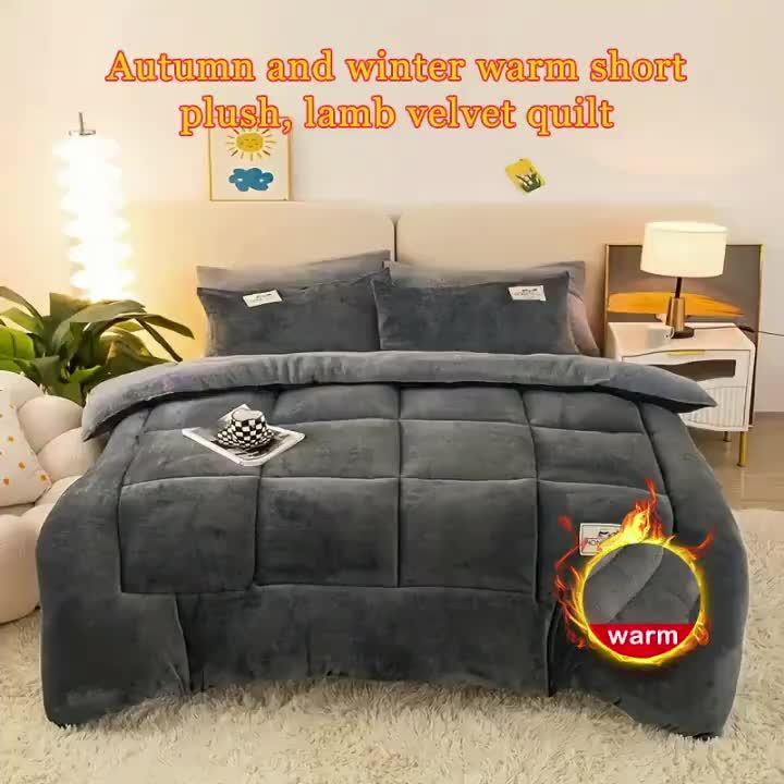 Luxury Plush Comforter - Soft, Anti-Static, Extra Thick, Multi-Needle Quilting, Lightweight and Warm - Cozy Autumn-Winter Bedding