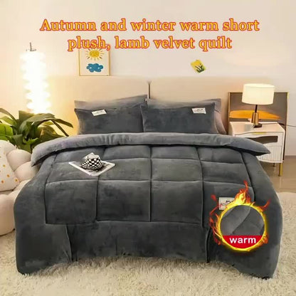 Luxury Plush Comforter - Soft, Anti-Static, Extra Thick, Multi-Needle Quilting, Lightweight and Warm - Cozy Autumn-Winter Bedding