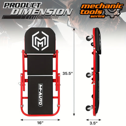 36-Inch 2-in-1 Rolling Folding Mechanic Creeper - Heavy-Duty with Casters, 330 lbs Weight Capacity