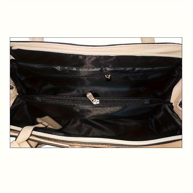 Stylish Large Capacity Tote Handbag – Durable PU Leather, Casual Chic, Versatile Shoulder and Crossbody Bag for On-the-Go Fashionistas