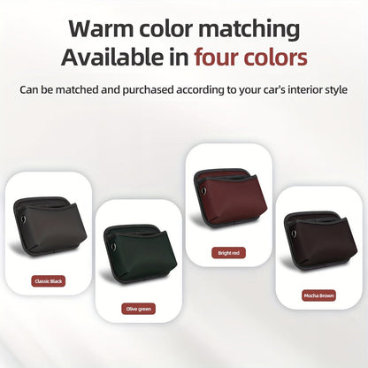PU Leather Car Side Pocket Organizer - Universal Cell Phone and Sunglasses Holder for Seat Gap, Door, and Console Storage