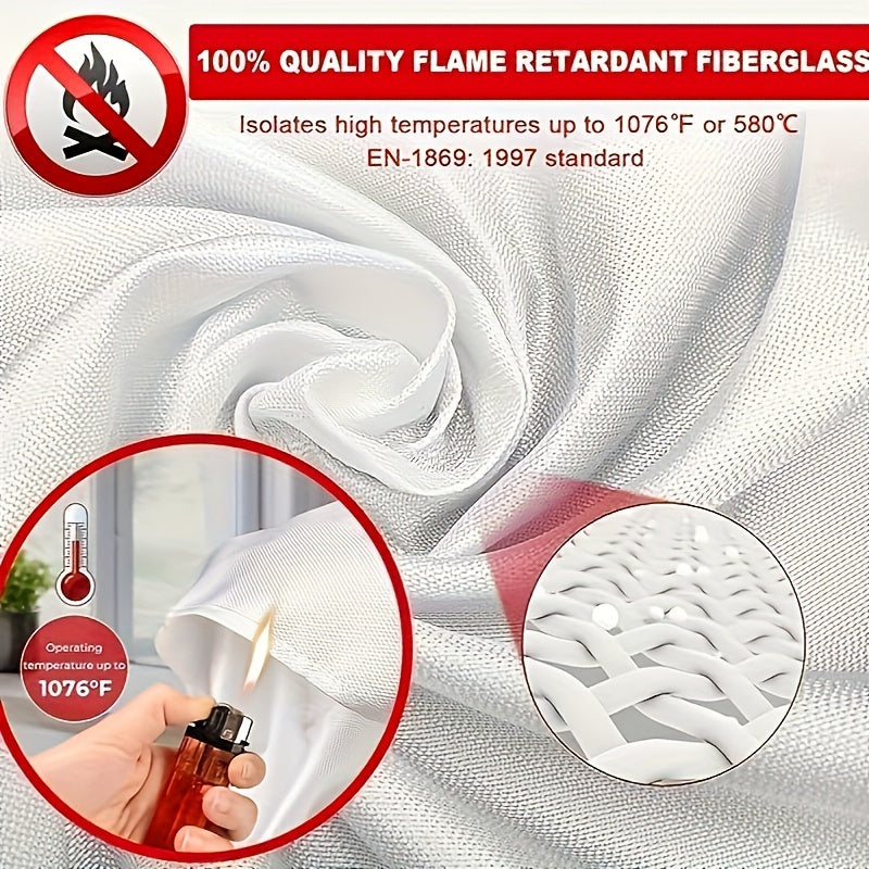 4 Piece Premium Fiberglass Fire Blankets - Heat-Resistant, Compact and Reusable for Kitchen, Home, School, Office, Camping, and Car Emergencies
