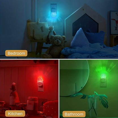 2pcs LED Night Light Plug - 8-Color Changing RGB, Dusk to Dawn Sensor, RGB Mode - Ideal Christmas Gift