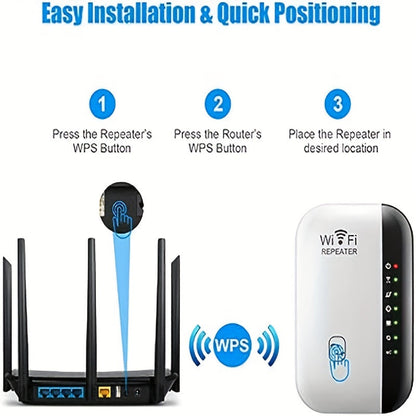 2023 WiFi Extender with Ethernet Port - 3000 Sq. Ft. Coverage, 1-Tap Setup, WiFi Booster for Large Home Areas