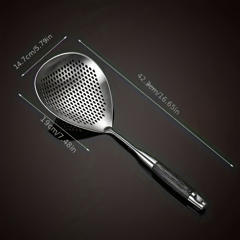Stainless Steel Large Colander Skimmer – Kitchen Strainer for Frying and Hot Pot, Durable Draining Accessory for Cooking and Baking
