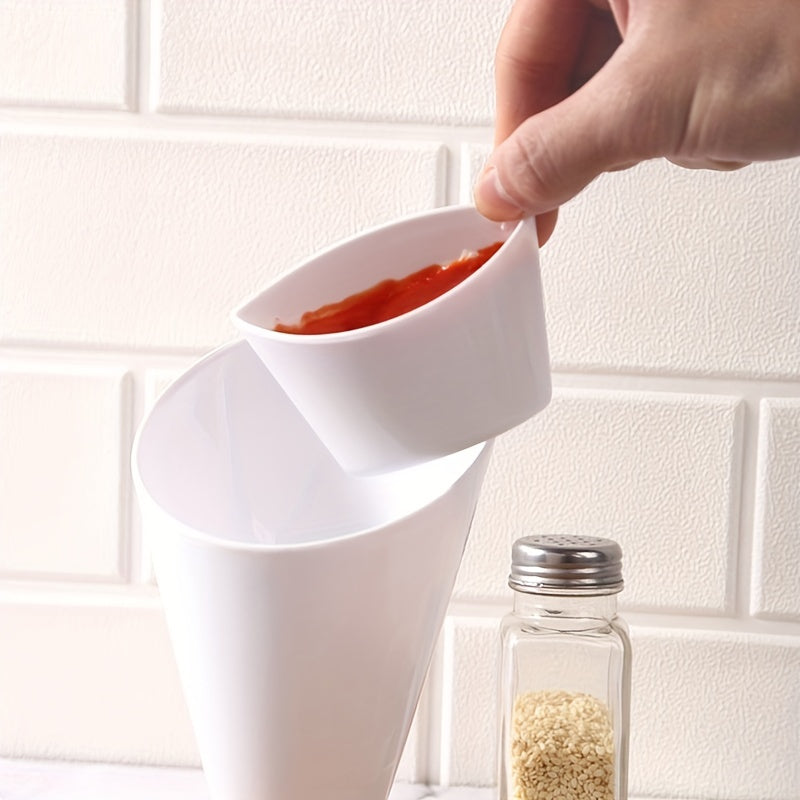 2 in 1 French Fries and Ketchup Holder - Restaurant Organizer to Keep Fries and Sauce Neatly Arranged