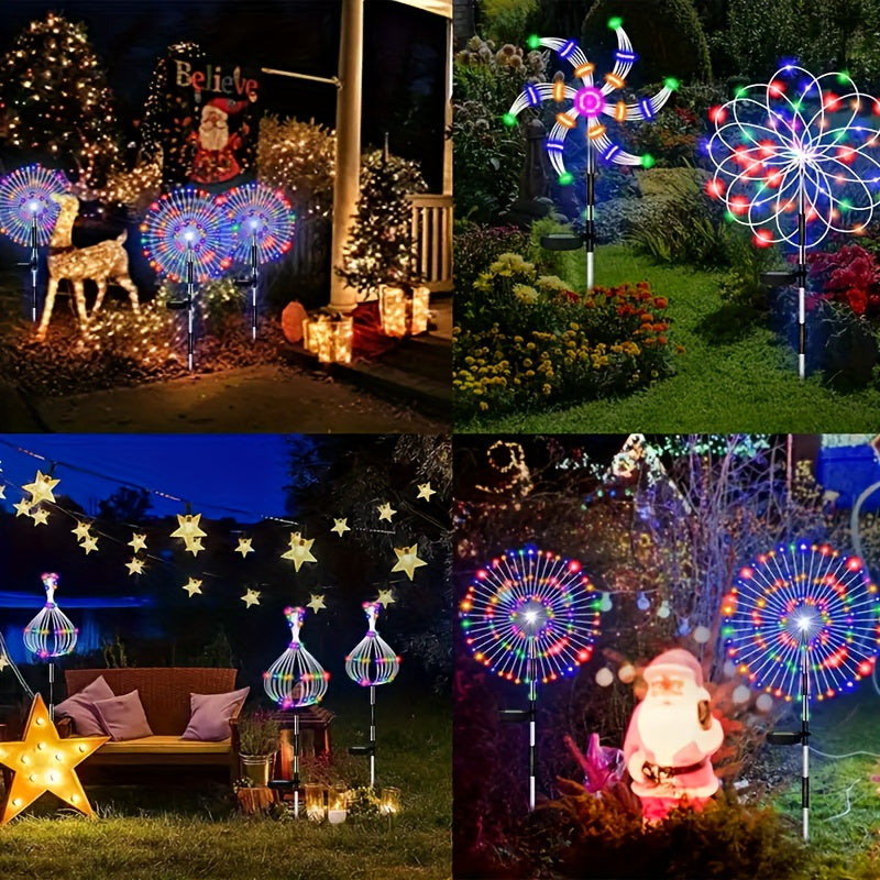 Solar Firework Lights – Height Adjustable, 8 Lighting Modes, IP65 Waterproof – 420/360/200/60 LEDs for Outdoor Yard, Courtyards, Camping, Festivals