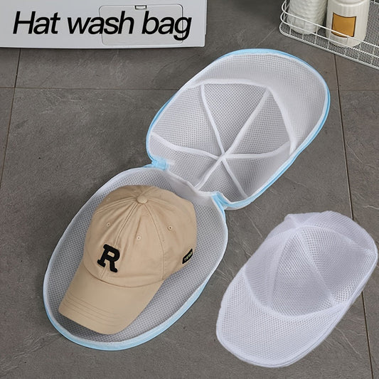 Convenient Mesh Cap Washing Bag - Ageing-Resistant, Machine Washable with Sorting Design for Safe Hat Storage