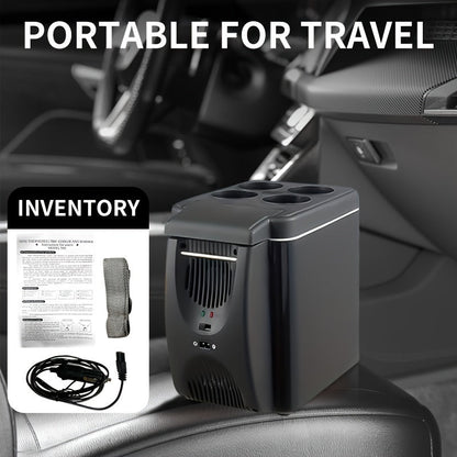 Compact 6L Portable Mini Fridge for Cars – DC 12V Electric Cooler for Drinks, Seafood and Fruits, Ideal for Travel and Outdoor Adventures