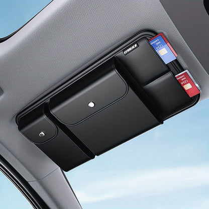 Car Visor Storage – Multi-Functional Glasses Holder and Driver’s License, Ticket, Card Holder Storage Bag