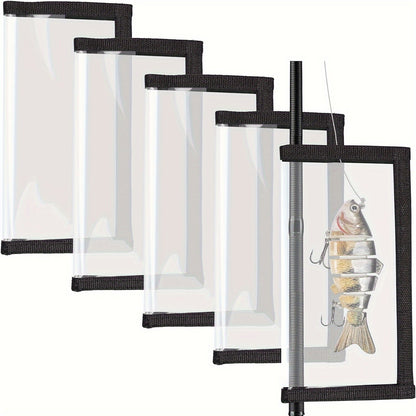 5pcs Transparent PVC Fishing Lure Covers - Hook and Bait Storage Wraps