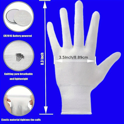 LED Light-Up Gloves – 5 Color Modes for Youngsters, Teens & Adults, Perfect for Halloween & Christmas Parties