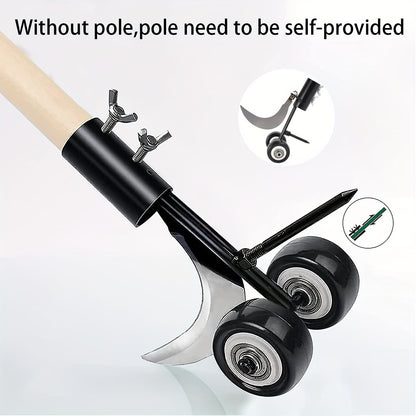 Stand-Up Manual Weeding Tool – Weed Puller with Wheels, Roller Crack Weeder for Garden, Lawn, Sidewalk & Driveways