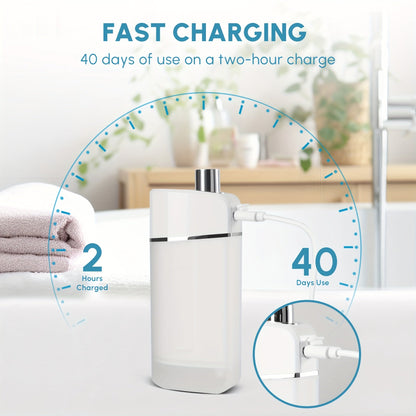 Cordless Rechargeable Portable Water Flosser - Efficient Plaque Remover, Telescopic Water Tank, Travel Bag, Alcohol-Free Formula for Healthy Gums and Teeth - White