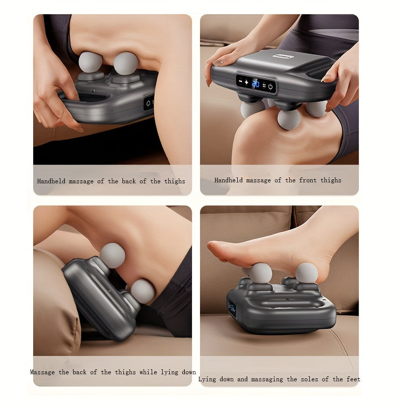 4 Head Handheld Deep Tissue Massager – Professional Equipment for Full Body Relaxation, Foot, Leg, Waist, Back, Neck and More