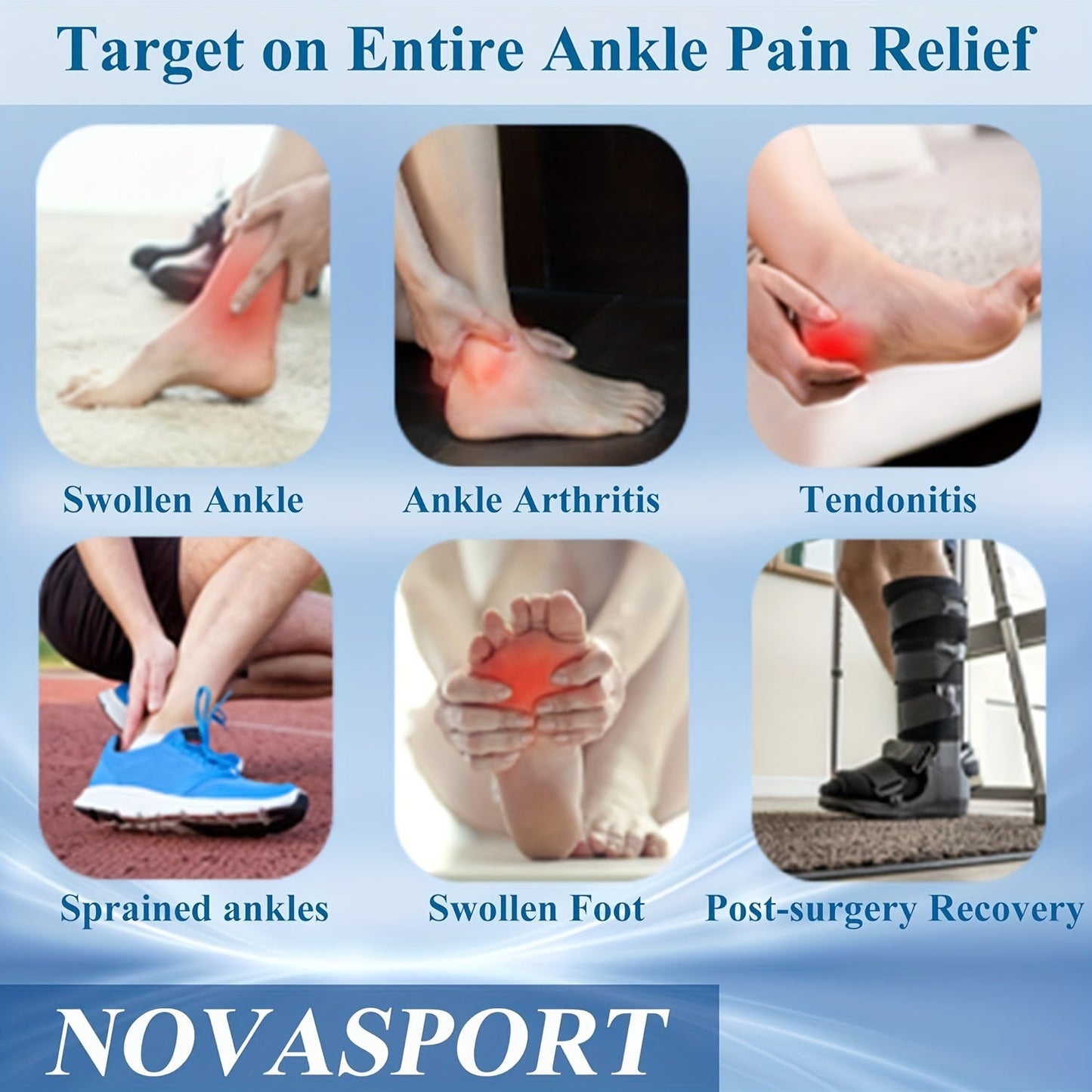 Reusable Gel Ice Pack for Feet - Hot and Cold Therapy, Ideal for Achilles Tendonitis, Plantar Fasciitis, and Swelling Relief