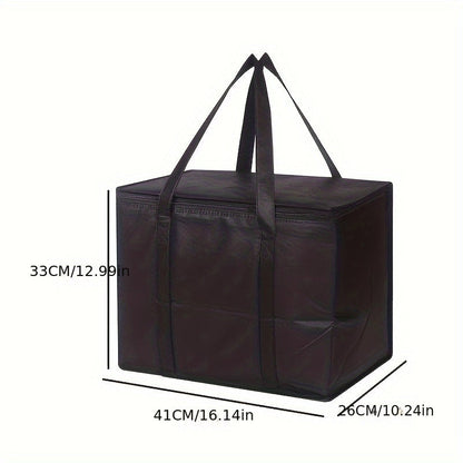 2 Pack XXL Cooler Bag | Insulated Grocery Bags for Food Delivery | Collapsible and Reusable Shopping Bags with Zippered Top | Heavy-Duty, Stands Upright