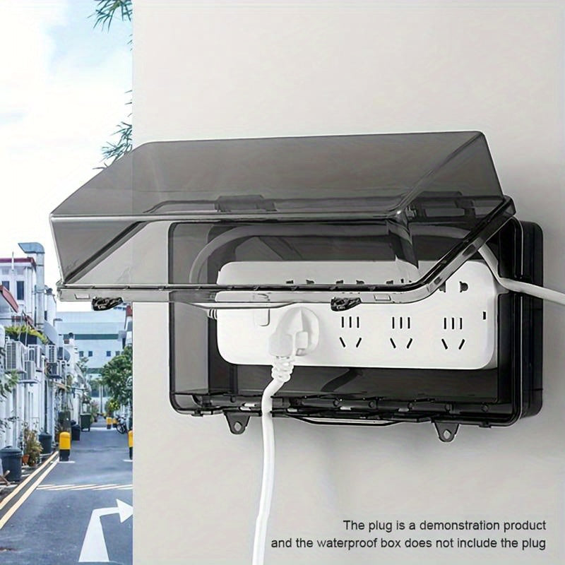 Durable Weatherproof Electrical Box – Waterproof Power Cord Enclosure for Timers, Extension Cables & Transformers, ABS Resin Cover