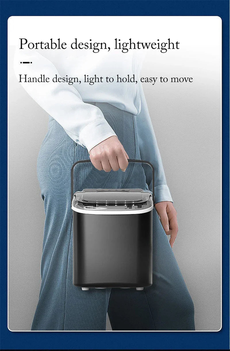 Portable Electric Ice Cube Maker - Automatic Bullet Round Ice Machine, 15kg/24H for Family, Bar, Coffee Shop, Kitchen, Office