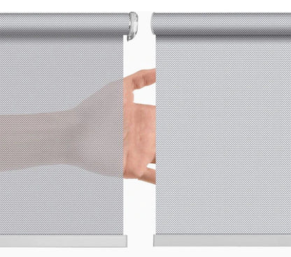 Decopedia Motorized Roller Blinds for Windows – Cordless Smart Blackout Day & Night Curtains for Living Room