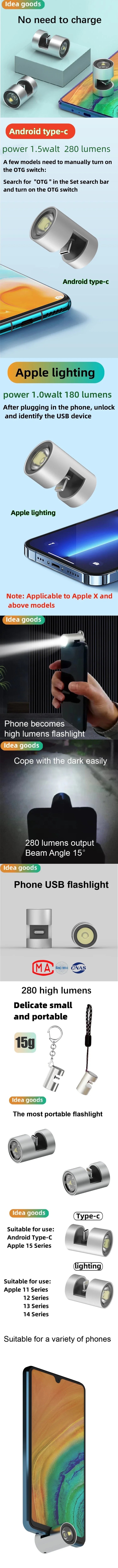 Portable 280 Lumens USB Rechargeable Flashlight – Powerful Tactical Hand Torch & Pocket Light for Outdoor Use