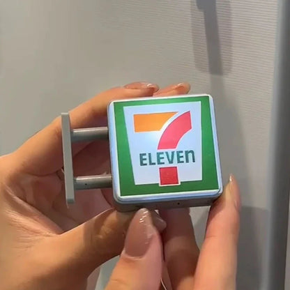 Coffee Shop Magnetic Fridge Stickers – Creative 711 Luminous Light Box, Convenience Store Light Sign & Home Decor Ornament