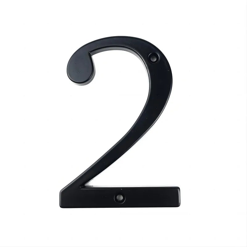 Black 101mm House Numbers - Modern Zinc Alloy Door & Mailbox Address Signs with Screws