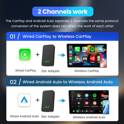 CarlinKit 5.0 & 4.0 Wireless CarPlay and Android Auto Adapter - Compatible with Audi, Golf, Peugeot, Mazda, KIA, Mercedes, MG - Supports Waze, Spotify, Music