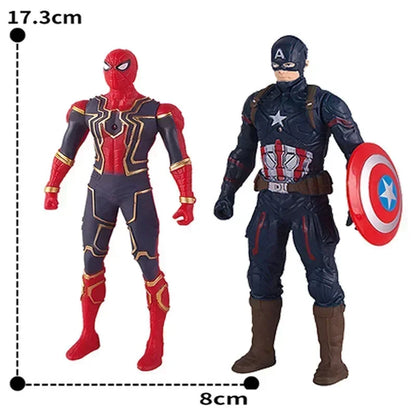 17cm Marvel Anime Action Figures – Spiderman, Hulk, Iron Man Toys for Kids, Cartoon Glow Doll Christmas Gift